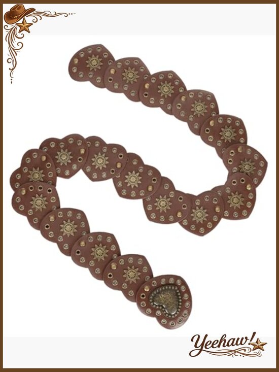 Wide Western Disc Belt Cowgirl Boho Concho Leather